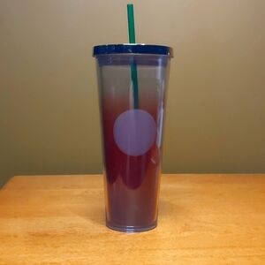 Flat top sunset and copper Starbucks cup